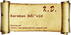 Kerekes Dávid névjegykártya